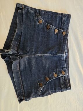 Blue Spice Dark Indigo Denim Women's Shorts with Button Details